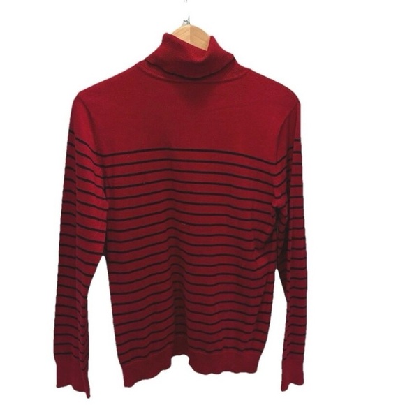 Lauren Ralph Lauren Womens Turtleneck Sweater  Red Striped Size XL Cotton preppy - Picture 2 of 12